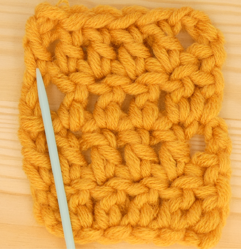 Border treble / double Crochet photo instructions left St1 placement front