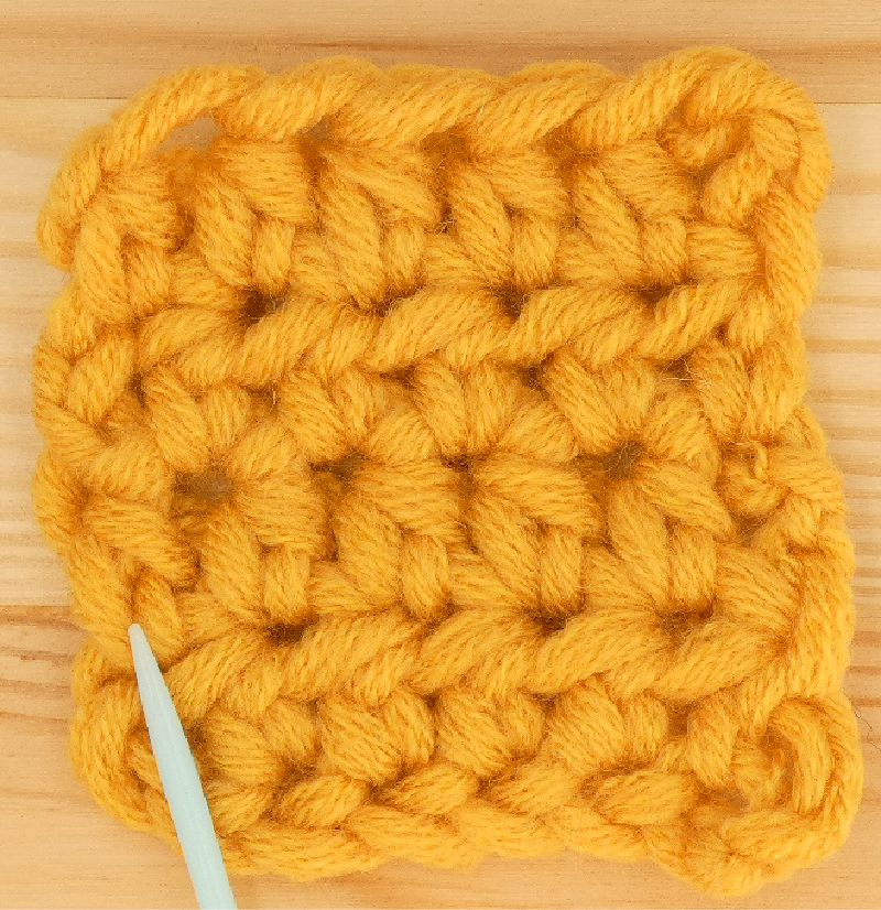 Border Half treble / Half double Crochet photo instructions left Row 2 placement front