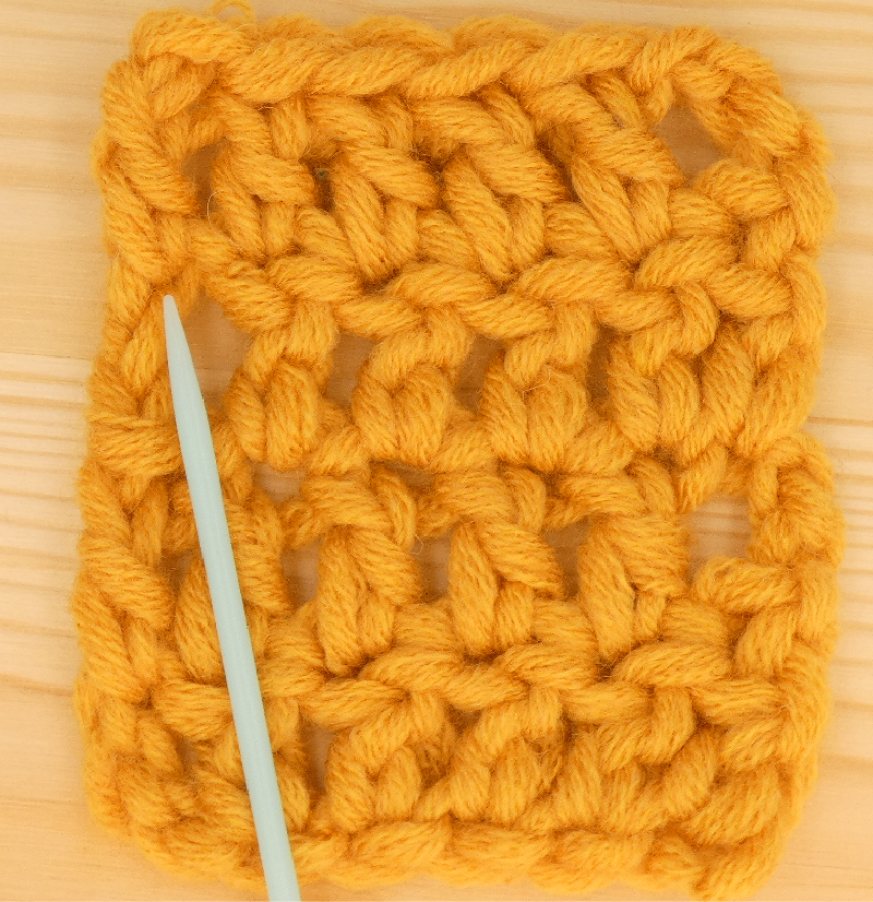 Border treble / double Crochet photo instructions left St2 placement front