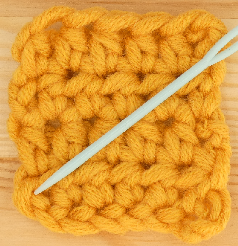 Border Half treble / Half double Crochet photo instructions 4th Corner placement front