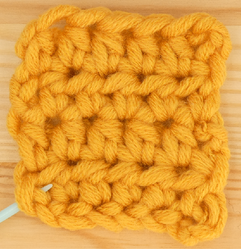 Border Half treble / Half double Crochet photo instructions 4th Corner placement loop