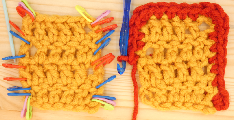 Border treble / double Crochet photo instructions left St3