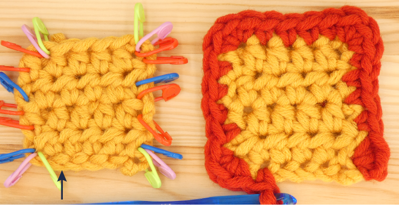 Border Half treble / Half double Crochet photo instructions Chain St1