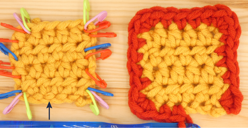 Border Half treble / Half double Crochet photo instructions Chain St2
