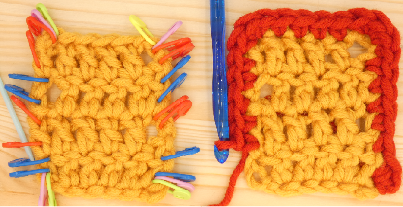 Border treble / double Crochet Photo Instructions left St5