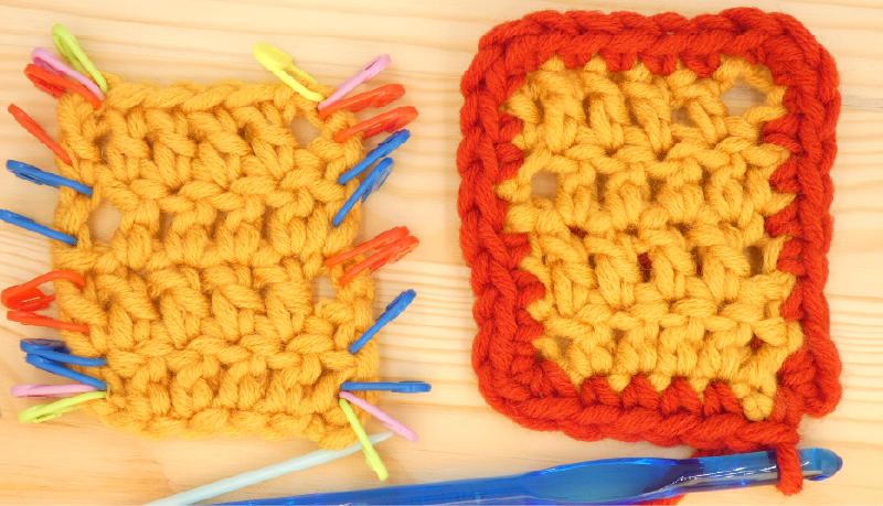 Border Crochet Photo Instructions Treble / Double  last corner stitch