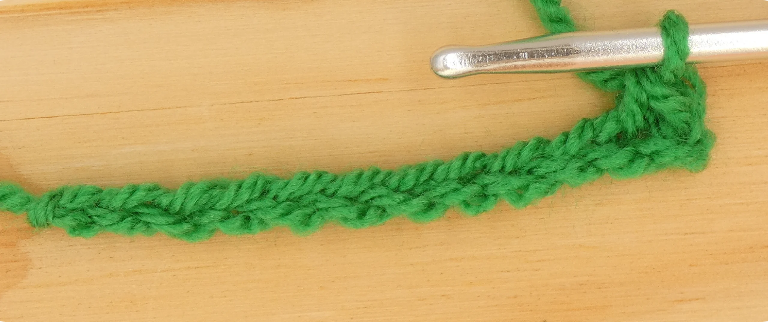 Moss Stitch Crochet Photo Instructions 1st stitch Row 1a