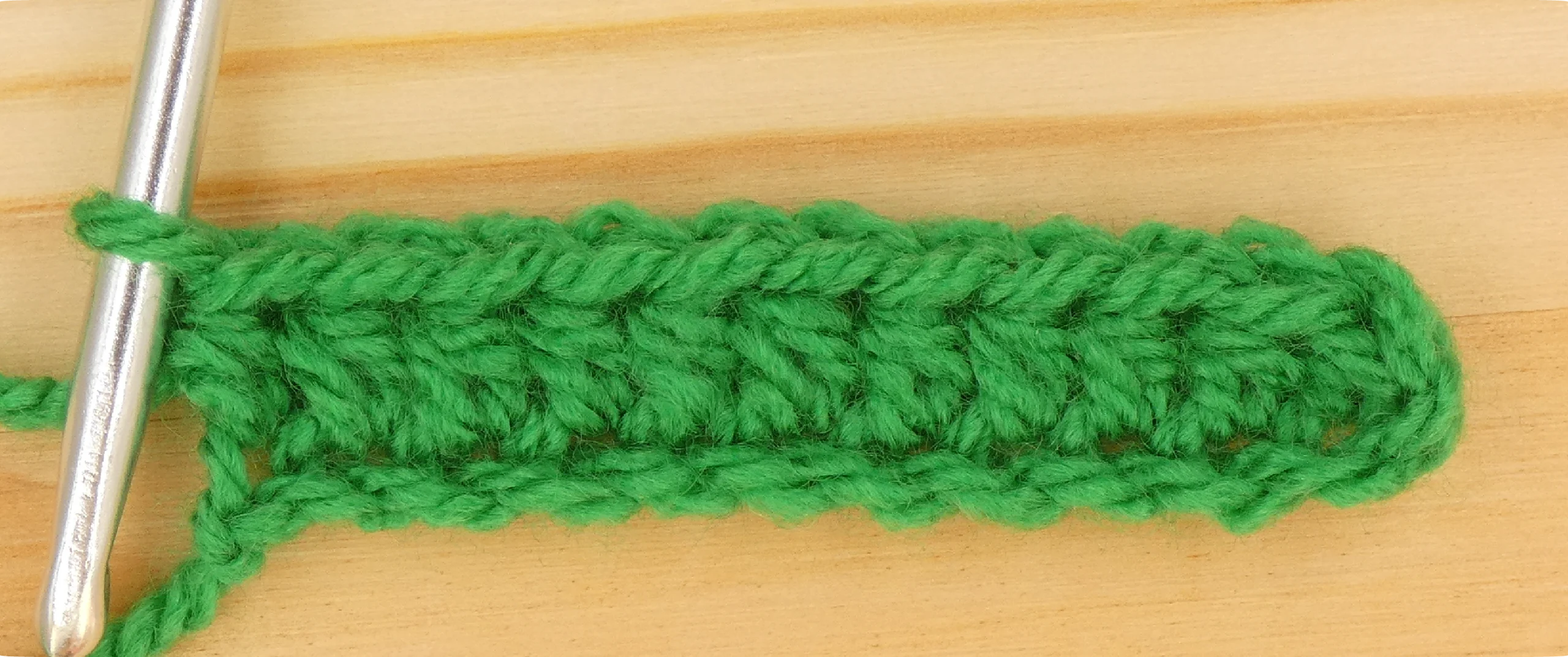 Crochet Pattern Htr Hdc Mesh, Row 2 finished