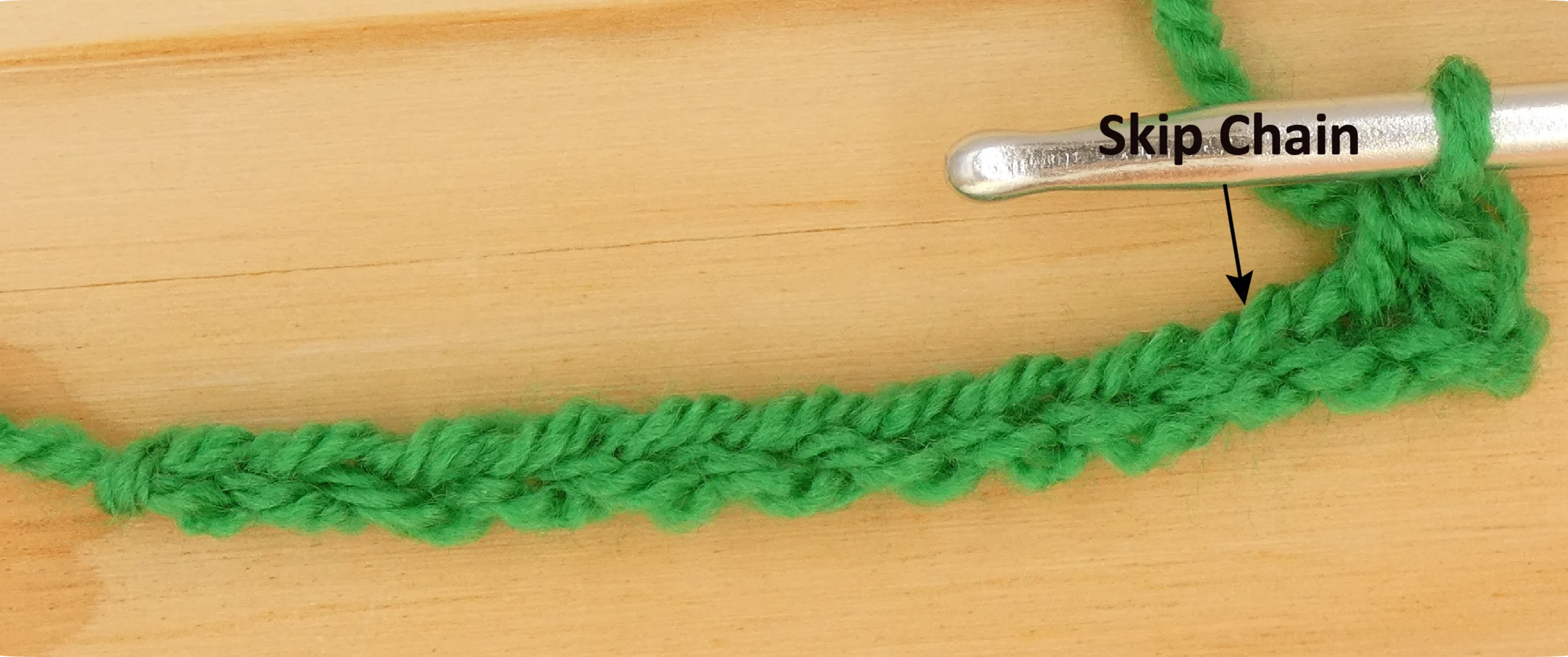 Moss Stitch Crochet Photo Instructions skip chain Row 1b
