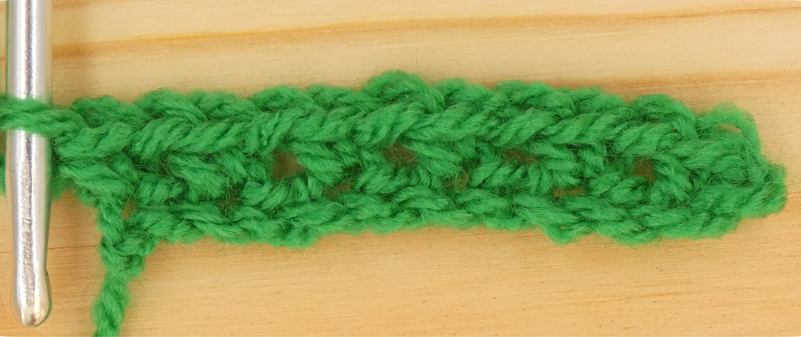 Moss Stitch Crochet Photo Instructions Row 1 Finished