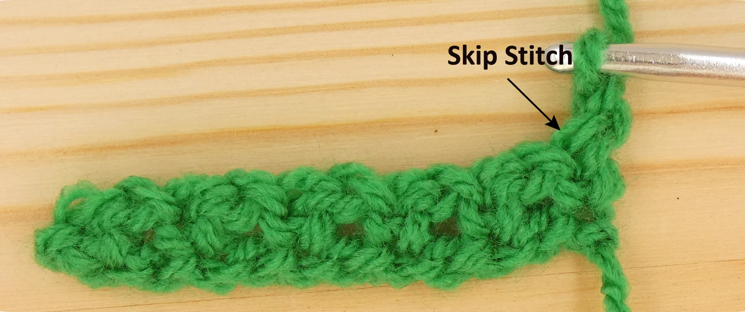 Moss Stitch Crochet Photo Instructions Row 2a crochet skip stitch