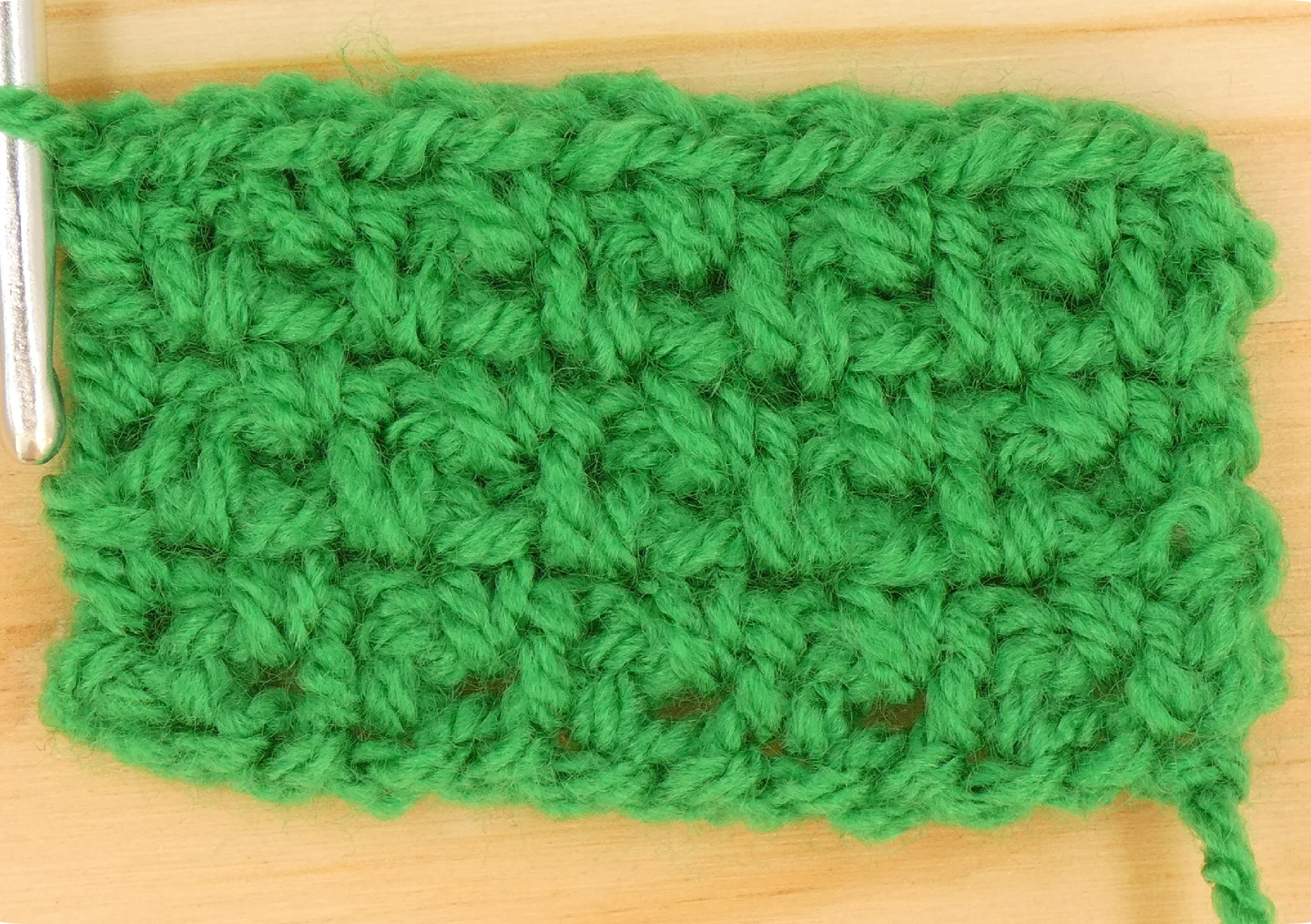 Moss Stitch Crochet Photo Instructions Row 3 -6 