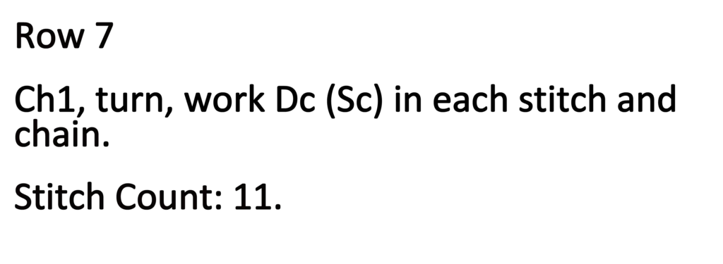 Moss Stitch Crochet Photo Instructions Row 7