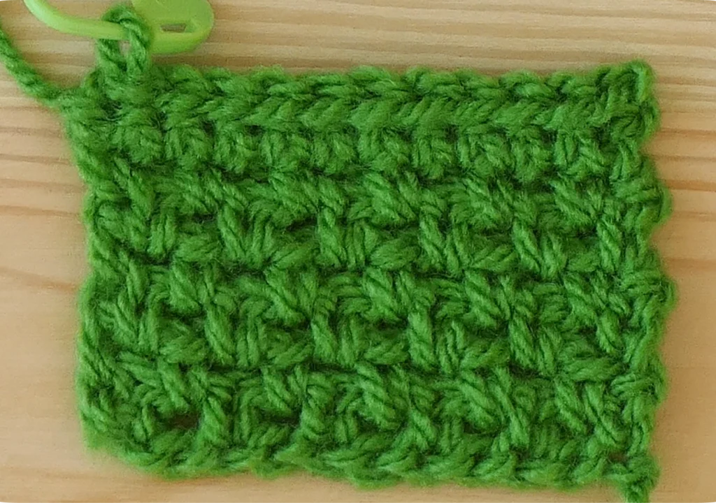 Moss Stitch Crochet Photo Instructions Finished swatch