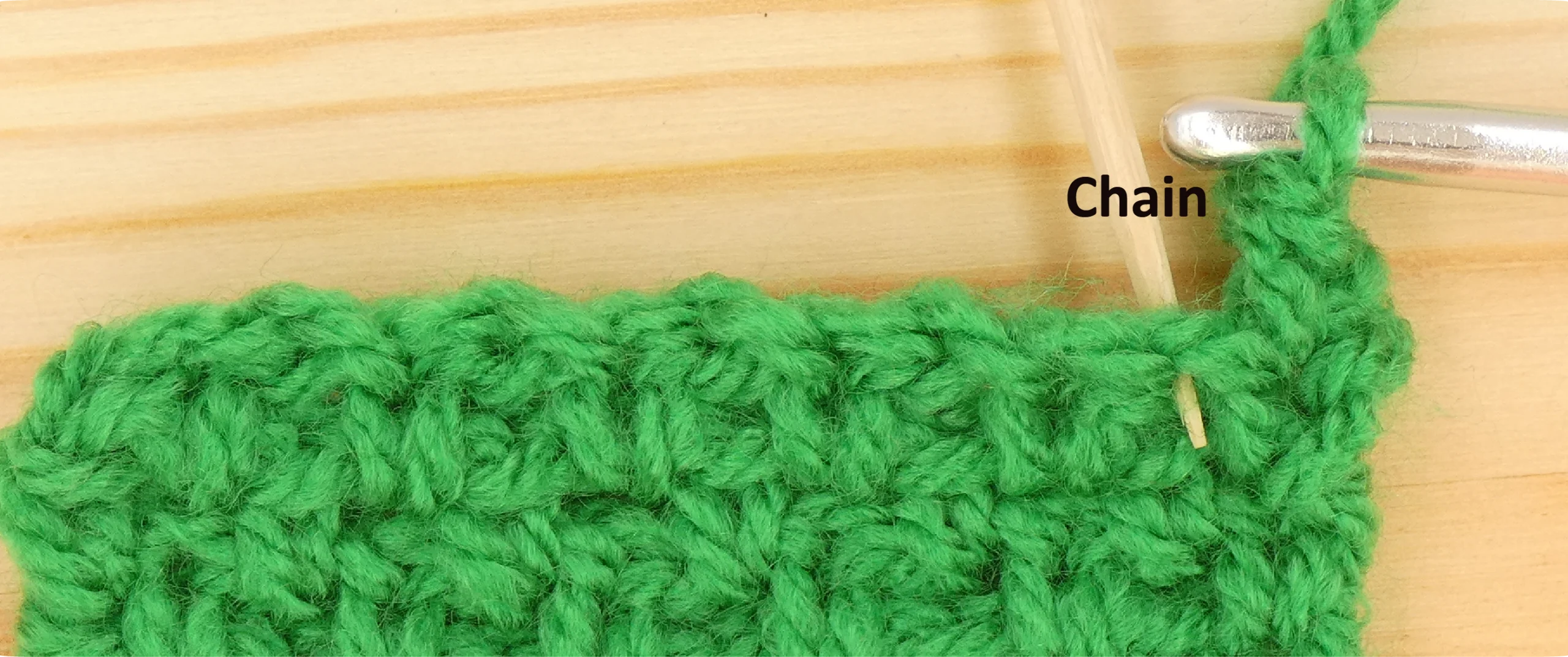 Moss Stitch Crochet Photo Instructions Row 7 Crochet chain