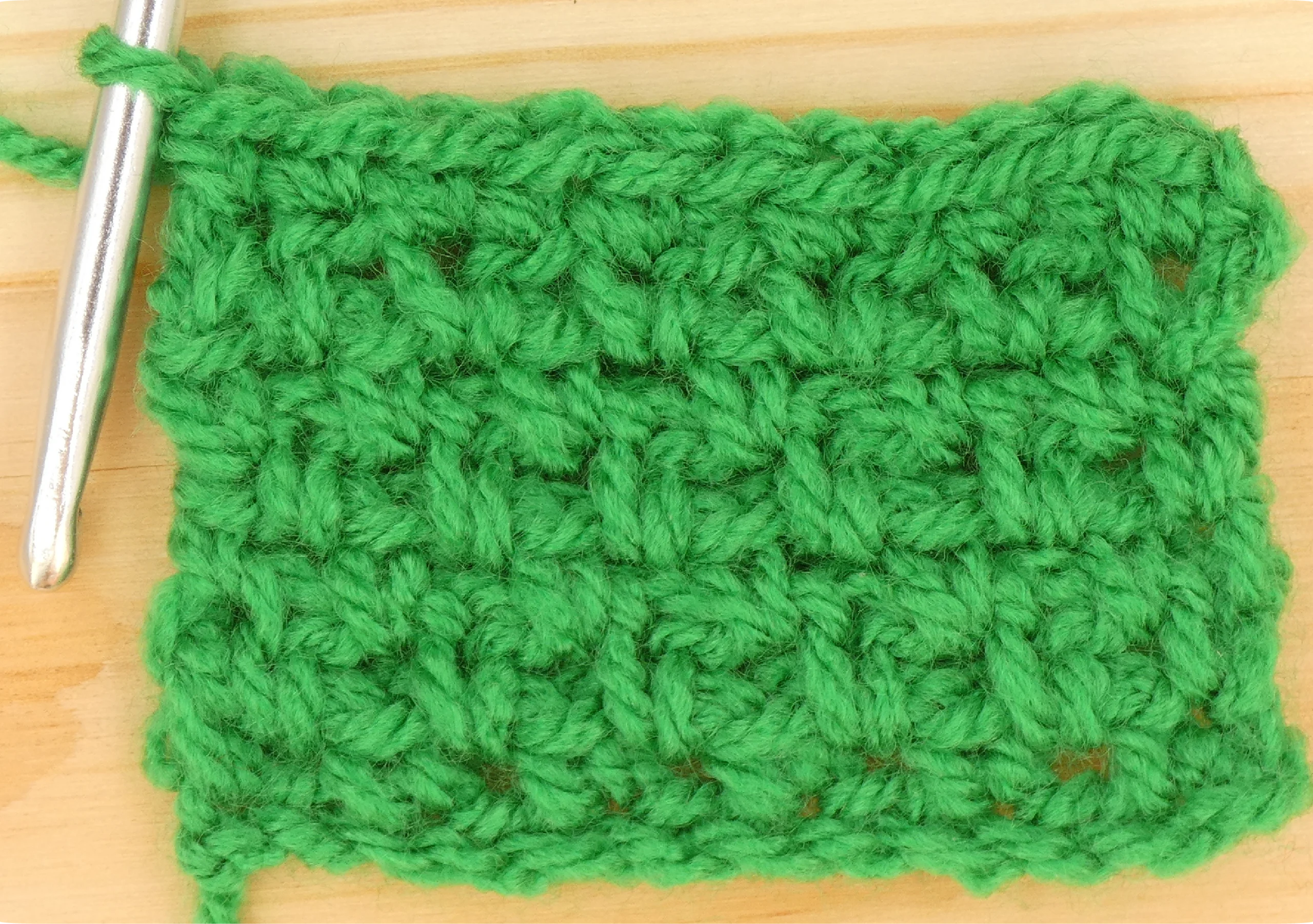 Moss Stitch Crochet Photo Instructions Row 7 Crochet Finished