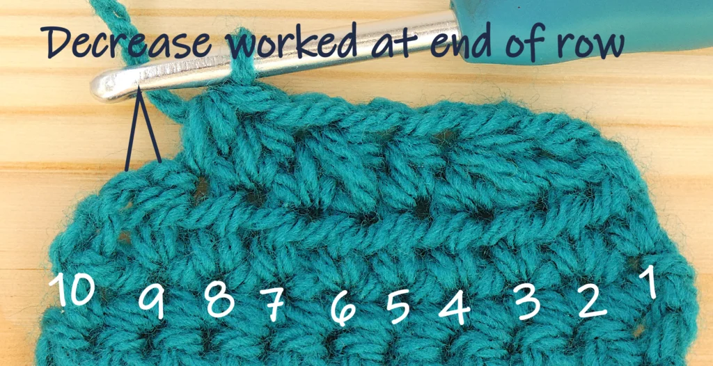 Crochet Decreases - Htr Dec end of row