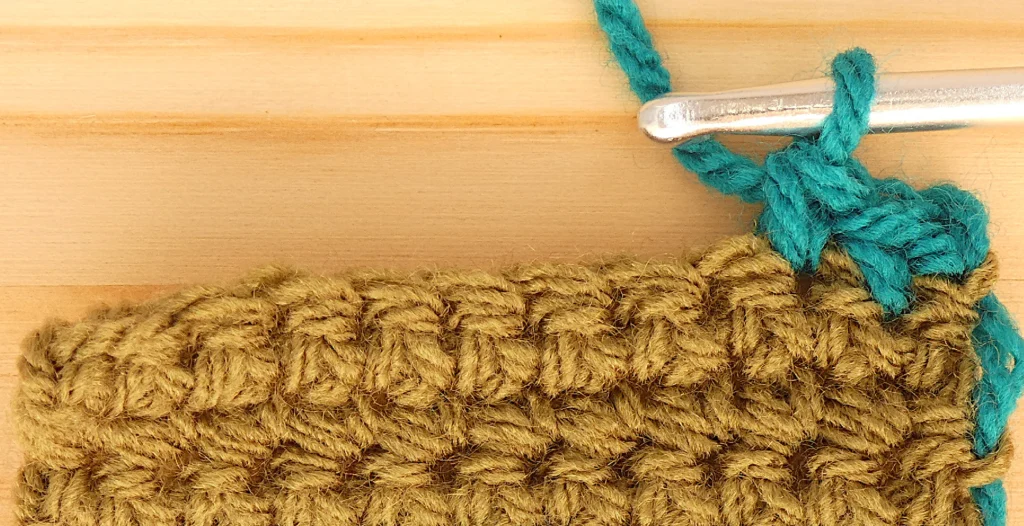 Crochet Row Colour change Several rows - stitches from front