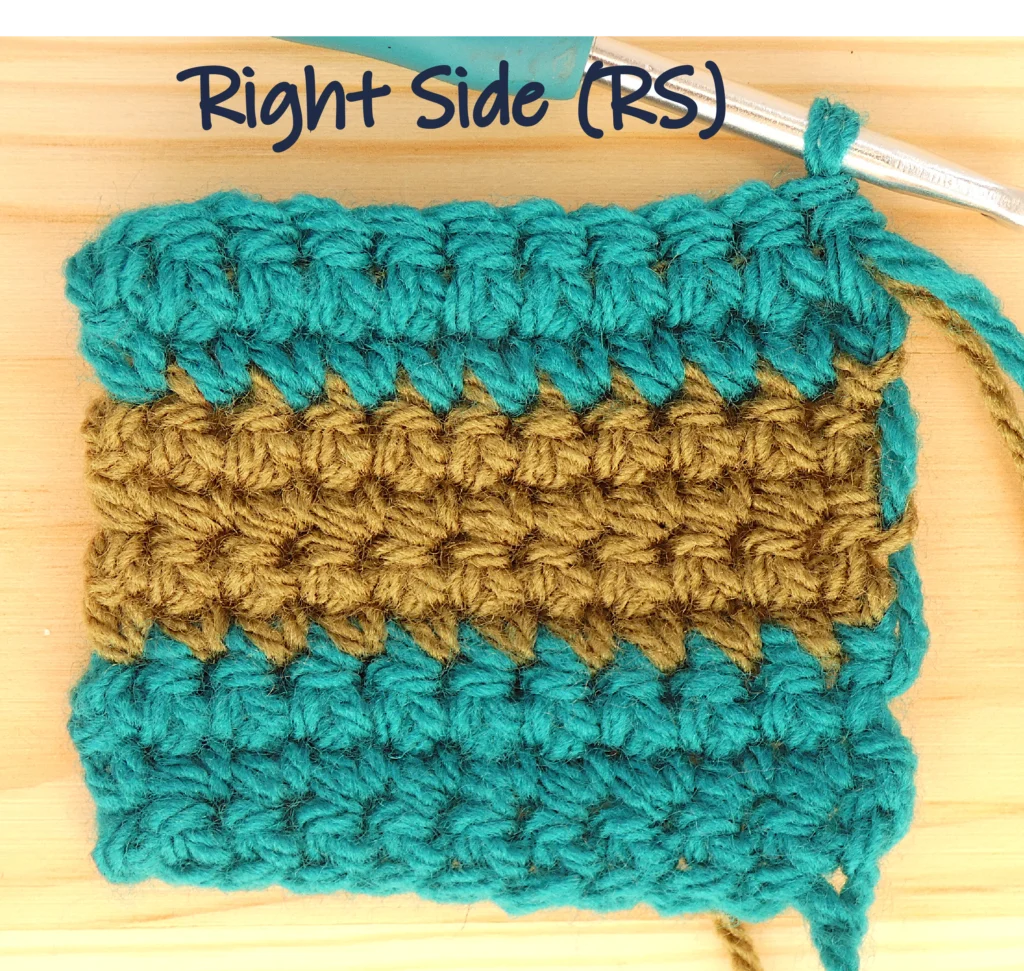 Crochet Row Colour change Right side