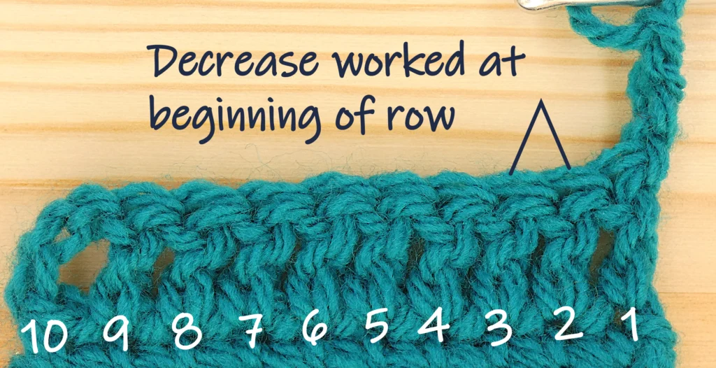 Crochet decreases - tr beginning stitch count