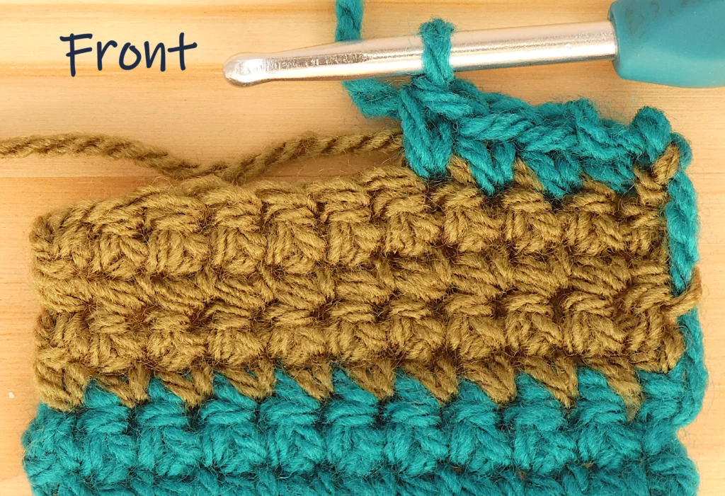 Crochet Row Colour change - Right Side front view