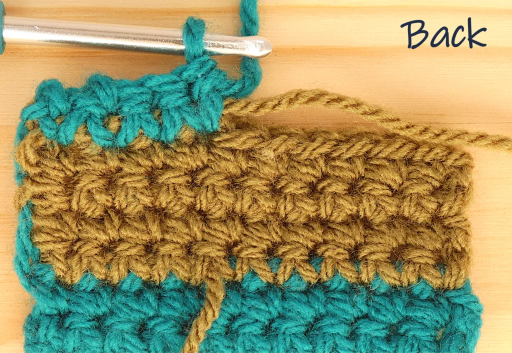 Crochet Row Colour change - Right Side Back view