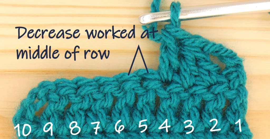 Crochet Decreases - tr Dec middle row