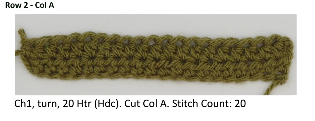 Crochet Pattern - Row Colour Change Photo pattern row 2
