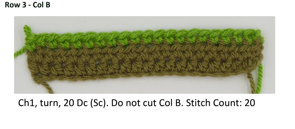 Crochet Pattern - Row Colour Change photo pattern row 3