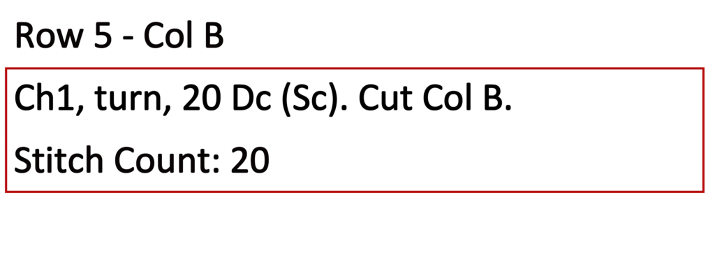 Crochet Pattern - Row Colour Change Written pattern row 5