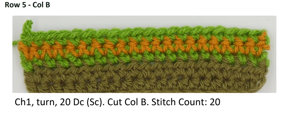 Crochet Pattern - Row Colour Change photo pattern row 5