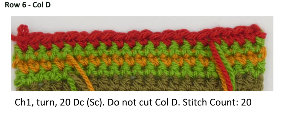 Crochet Pattern - Row Colour Change photo pattern row 6