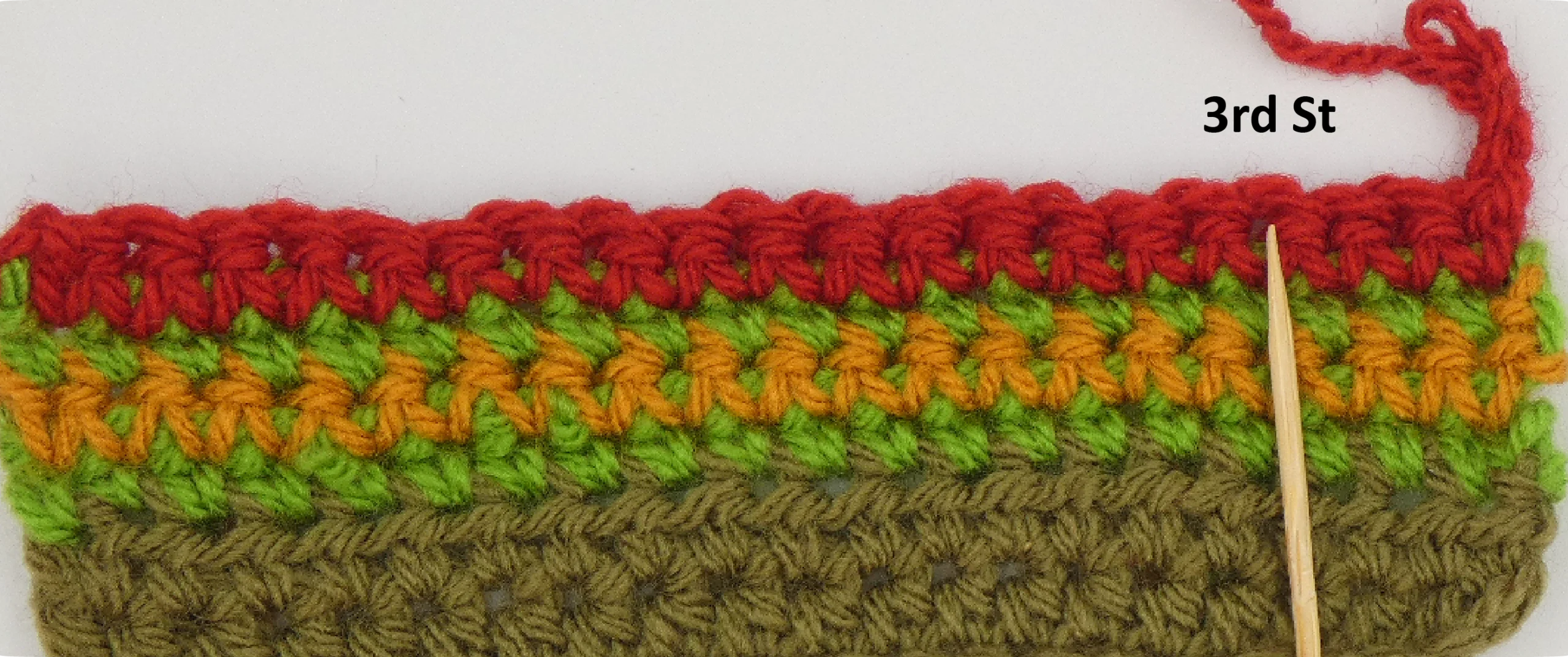 Crochet Pattern - Row Colour Change pattern row 7