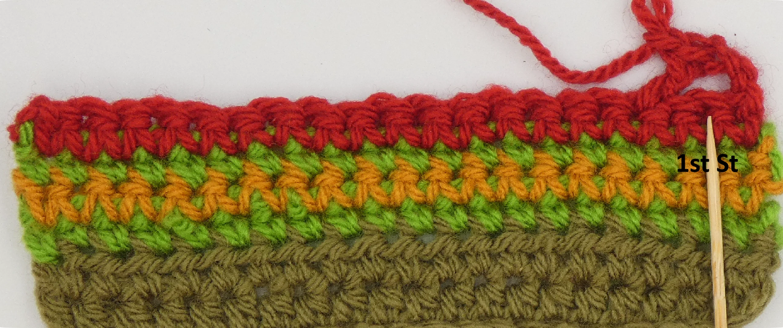 Crochet Pattern - Row Colour Change pattern row 7
