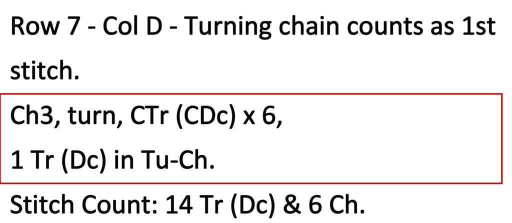 Crochet Pattern - Row Colour Change Written pattern row 7