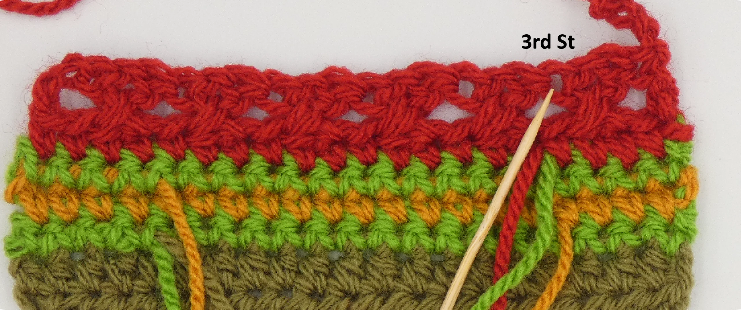 Crochet Pattern - Row Colour Change pattern row 8