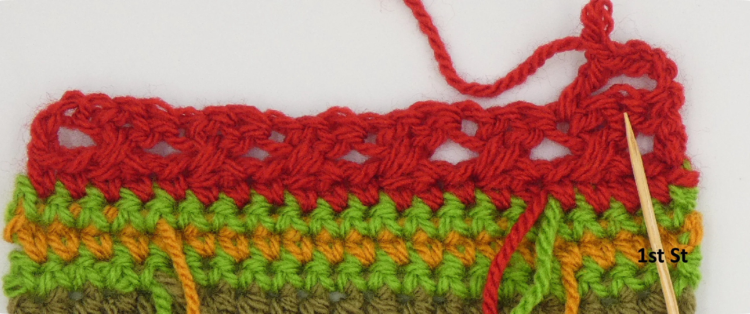 Crochet Pattern - Row Colour Change pattern row 8