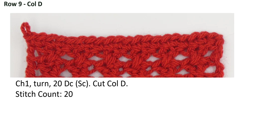 Crochet Pattern - Row Colour Change photo pattern row 9