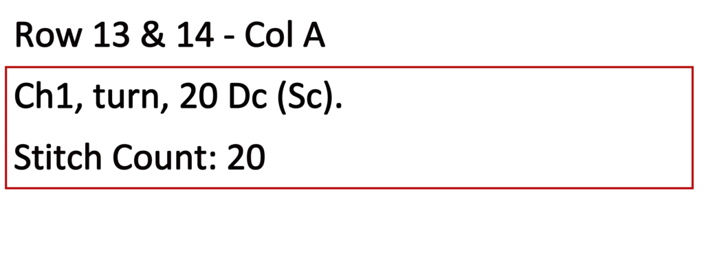 Crochet Pattern - Row Colour Change written pattern row 13/14