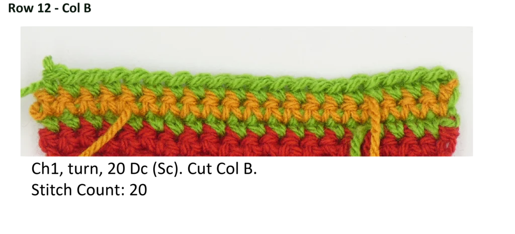Crochet Pattern - Row Colour Change photo pattern row 12