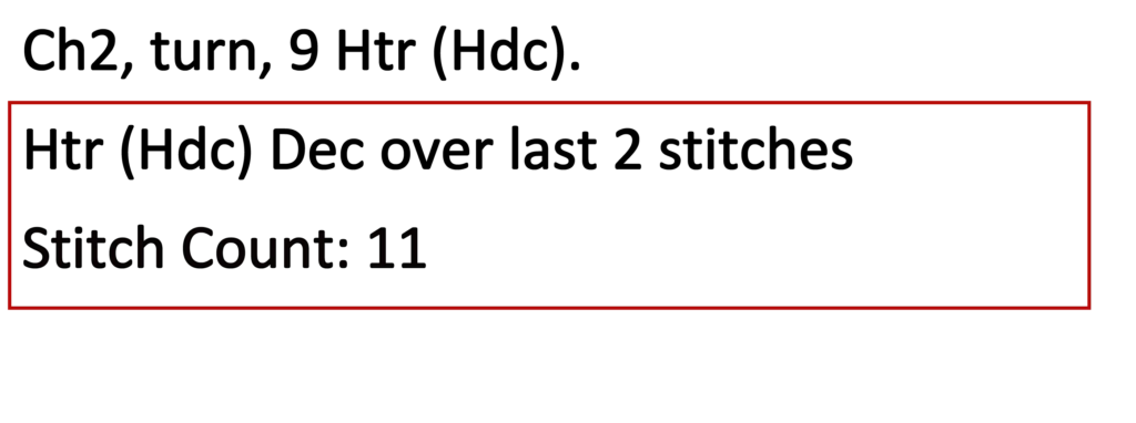 Crochet Pattern - crochet decrease tutorial - crochet written pattern row 2