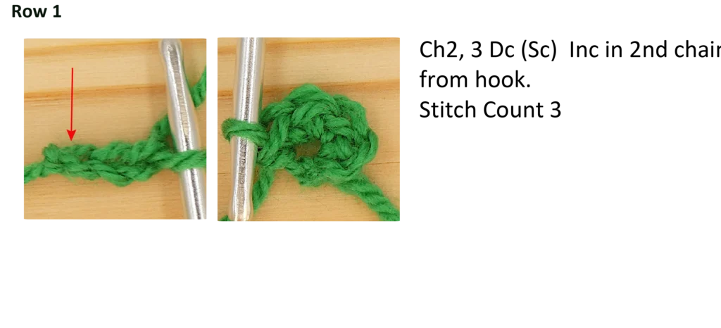 Crochet Pattern - crochet Increase tutorial - crochet photo pattern row 1