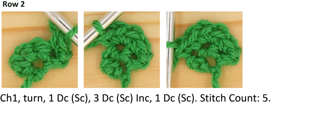 Crochet Pattern - crochet Increase tutorial - crochet photo pattern row 2