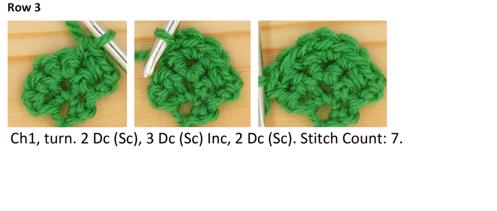 Crochet Pattern - crochet Increase tutorial - crochet photo pattern row 3