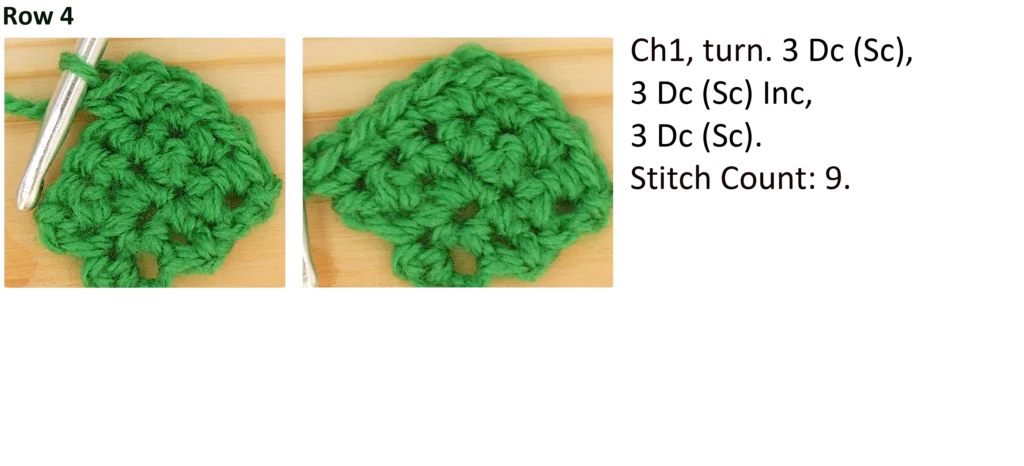 Crochet Pattern - crochet Increase tutorial - crochet photo pattern row 4