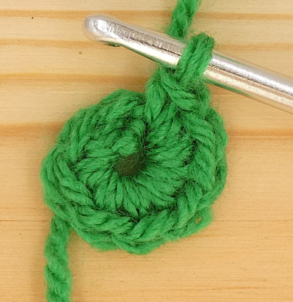 Crochet circle chain ring