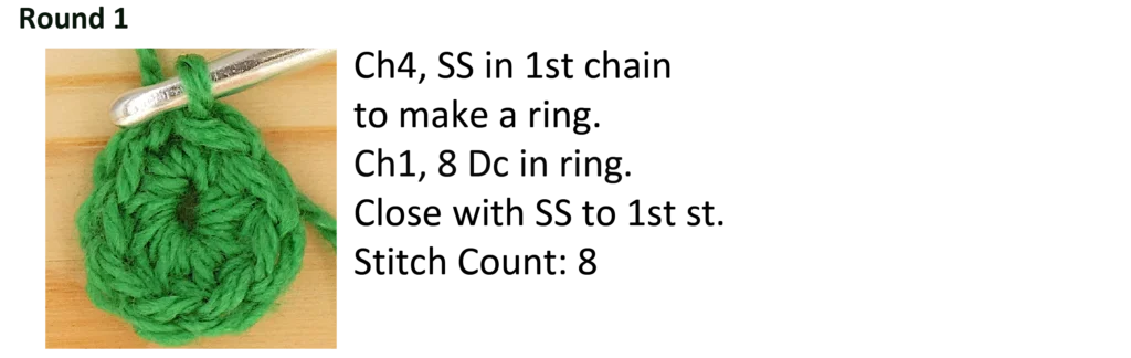 Crochet circle pattern - crochet circle photo pattern round 1