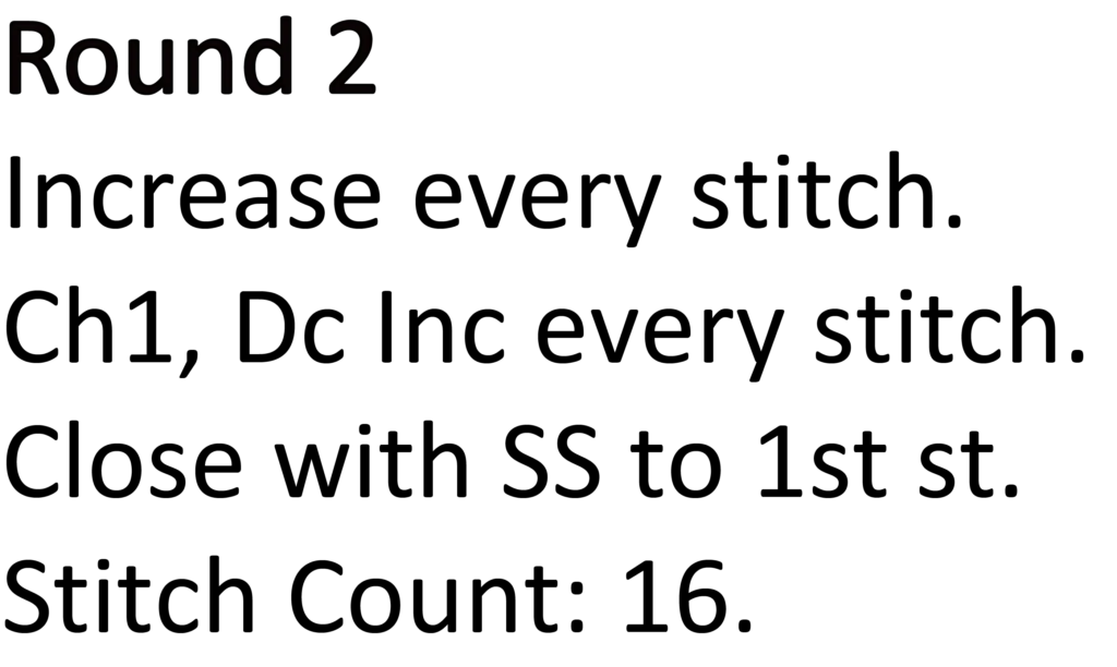 Crochet circle pattern - crochet circle written pattern round 2