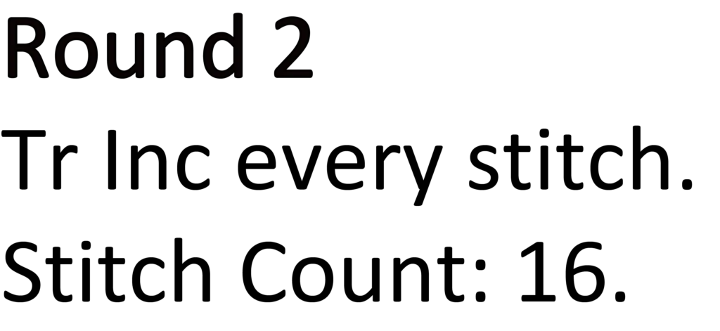 crochet circle Tr treble Dc double continuous circle written pattern perfect round shape round 2