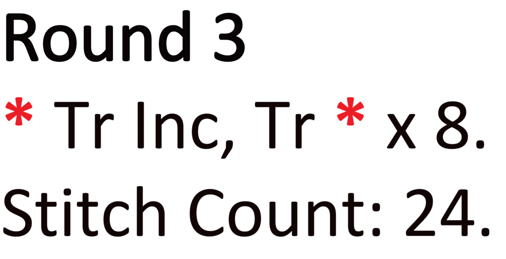 crochet circle Tr treble Dc double continuous circle written pattern perfect round shape round 3